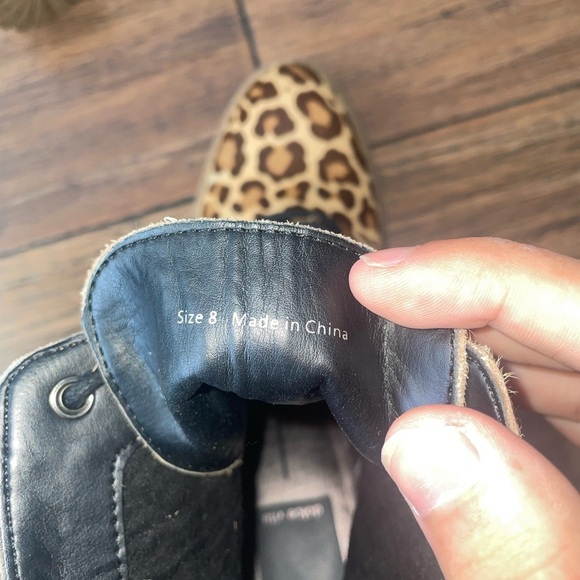 🖤Leopard Booties lace up boots chunky boots ankle boot Dolce Vita block heel - Picture 2 of 14